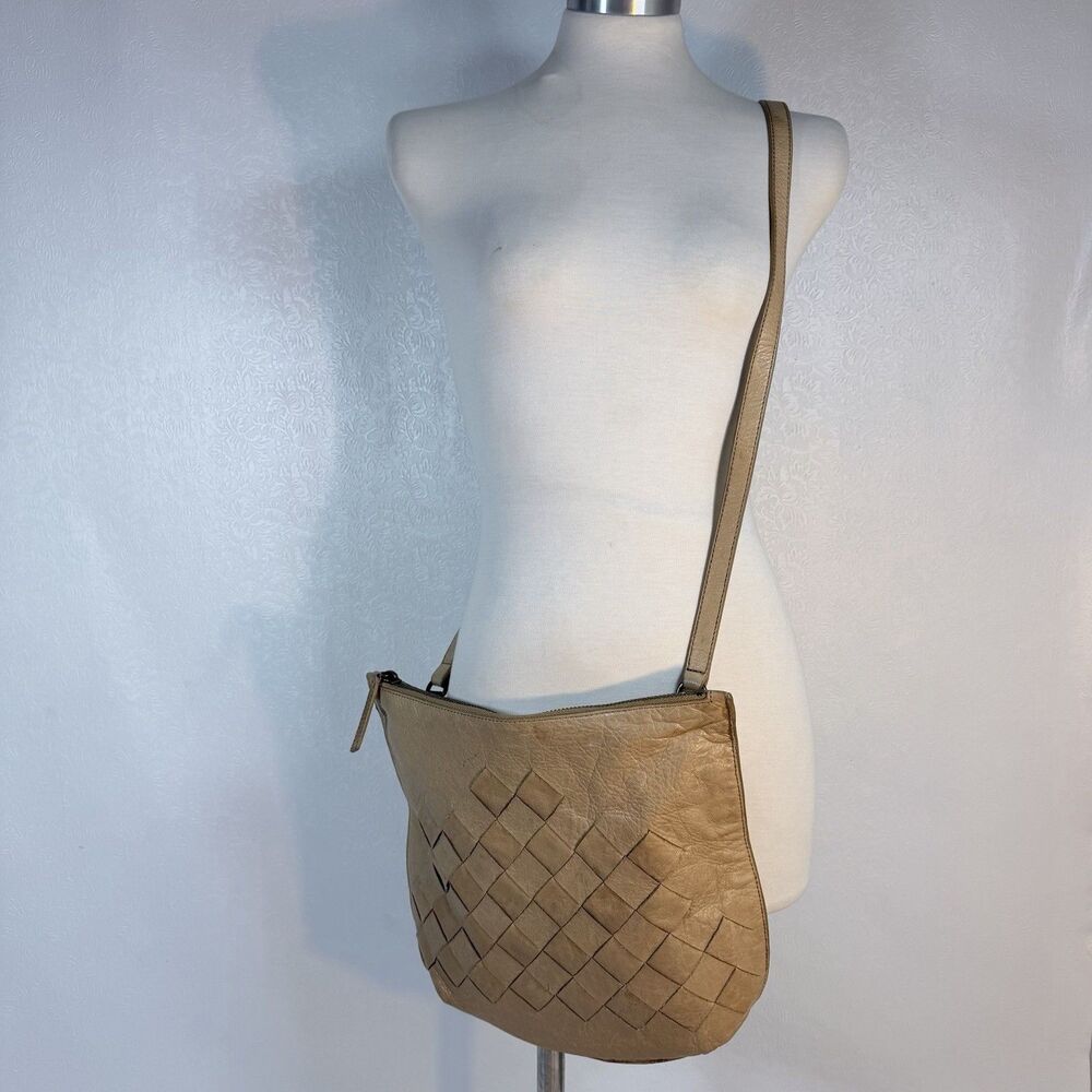 Anthropologie Miss Albright READ Tan Crossbody Bag